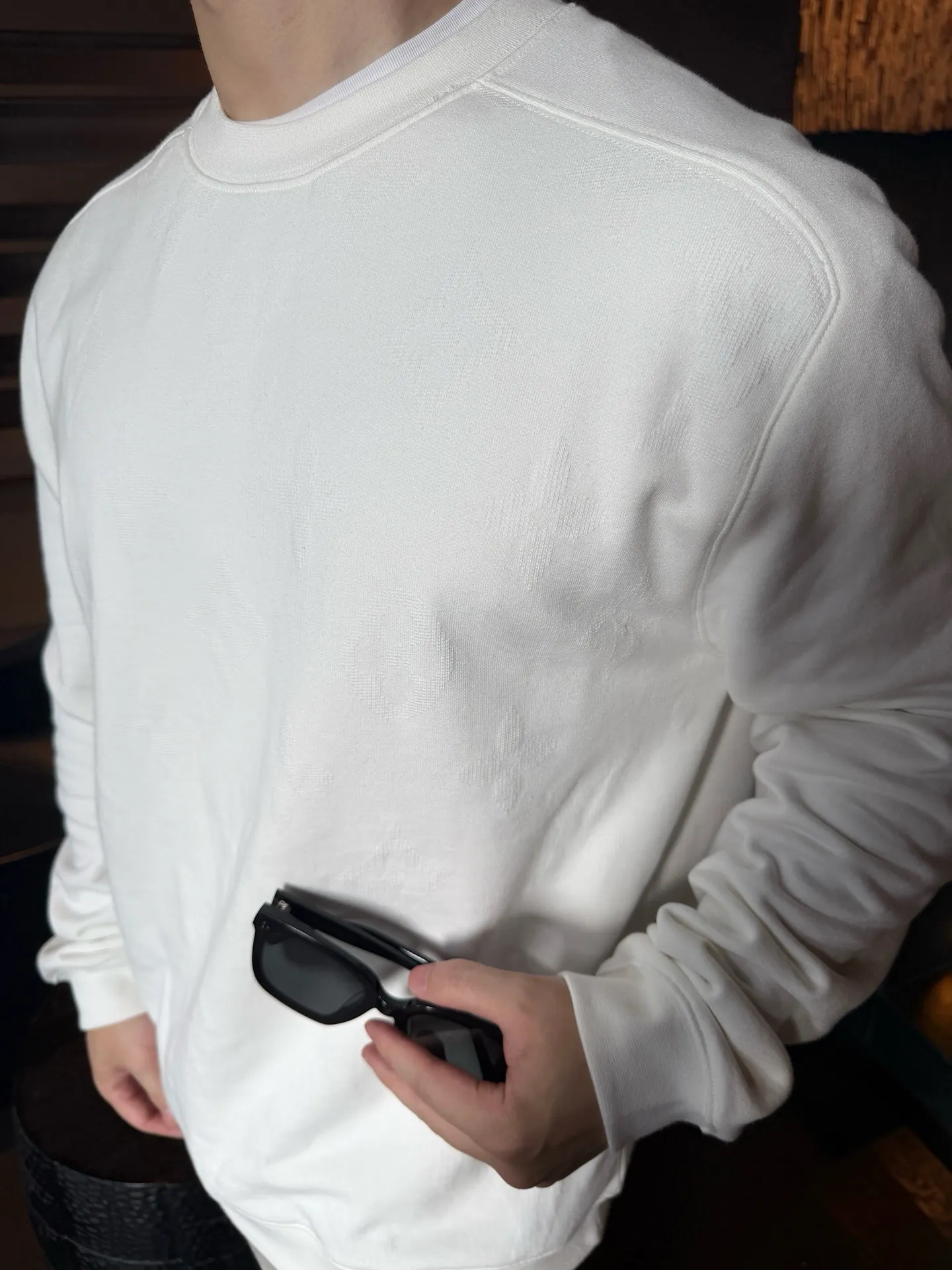Louis Vuitton/Louis Vuitton Monogram presbyopic dark pattern jacquard sweatshirt